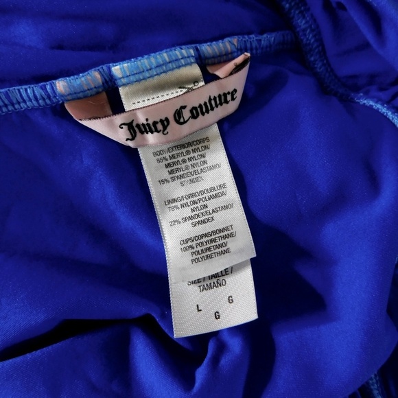 JUICY COUTURE Blue Miss Divine Hearts Pinup One Piece Halter Swimsuit Large - Picture 13 of 16